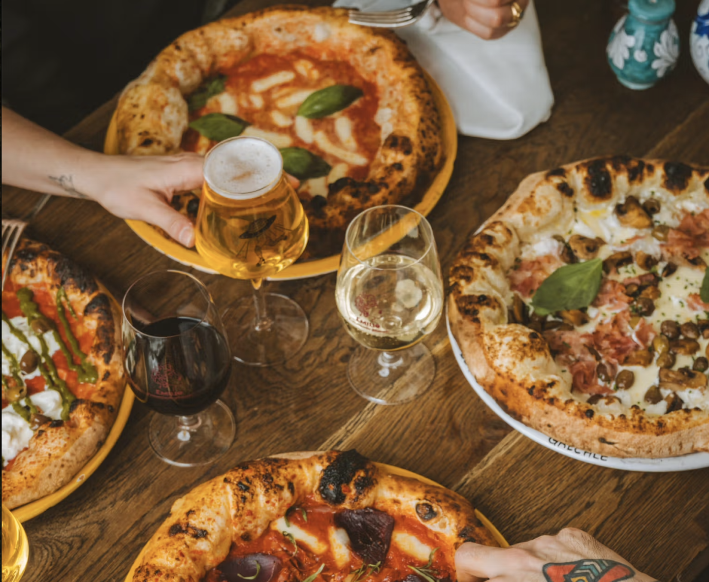 Four Pizzas at Pink Mamma